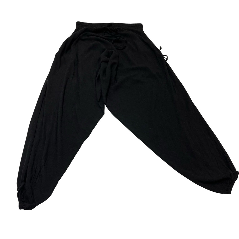 Buddha Pants Black Harem Pull On Elastic Waist Baggy S Boho Hippie Festival